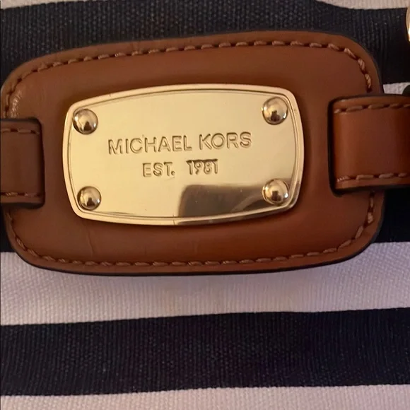 Michael Kors Brown and Blue Satchel Bag - Picture 2 of 5